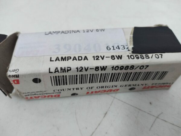 DUCATI Lampadina 12V-6W 1098 S Monster 848 1198 39040191A