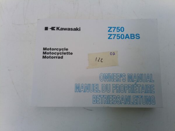 Kawasaki Z 750 2007 Libretto uso e Manutenzione 999761409 GB fr de