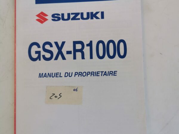 Suzuki GSX-R1000 2006 Libretto uso e Manutenzione 99011-21H50-01F FR