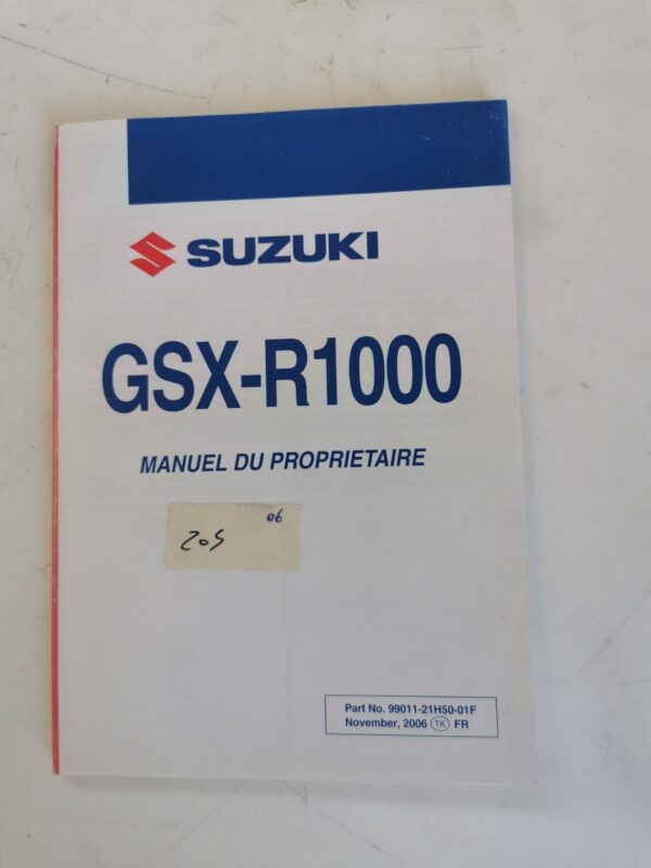 Suzuki GSX-R1000 2006 Libretto uso e Manutenzione 99011-21H50-01F FR