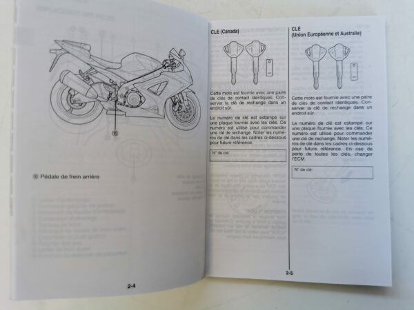 Suzuki GSX-R1000 2006 Libretto uso e Manutenzione 99011-21H50-01F FR