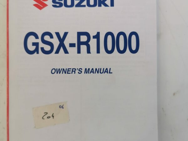 Suzuki GSX-R1000 2006 Libretto uso e Manutenzione 99011-21H50-01A EN