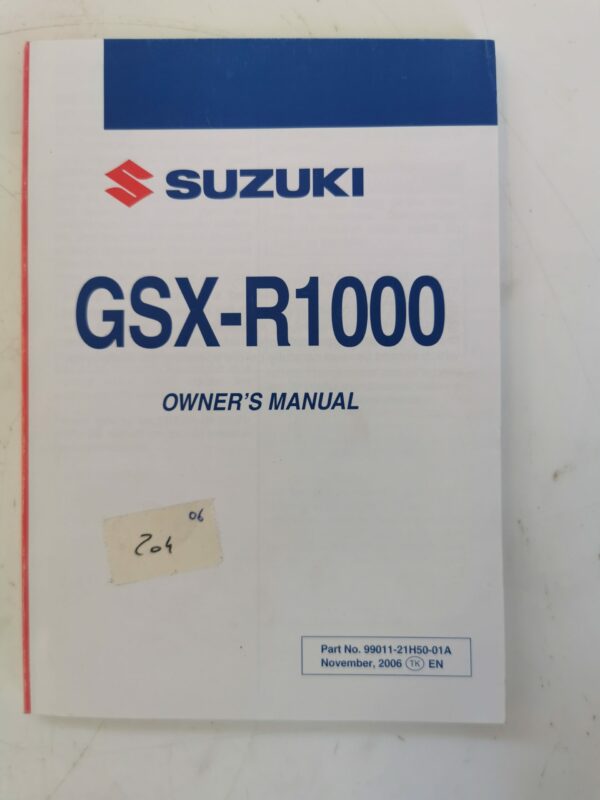 Suzuki GSX-R1000 2006 Libretto uso e Manutenzione 99011-21H50-01A EN