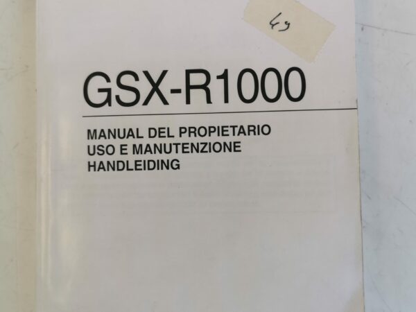 Suzuki GSX-R1000 2008 Libretto uso e Manutenzione 99011-47H50-SDE SP IT DE