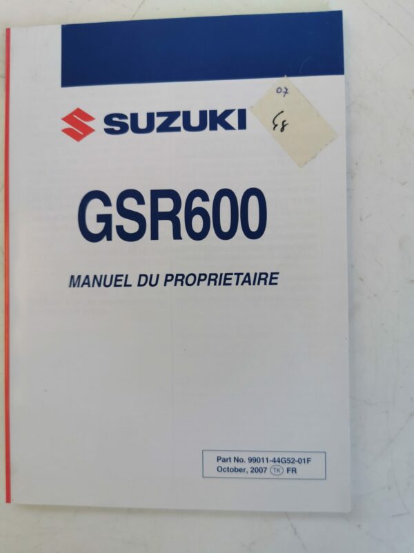 Suzuki GSR600 2007 Libretto uso e Manutenzione 99011-44G52-01F FR