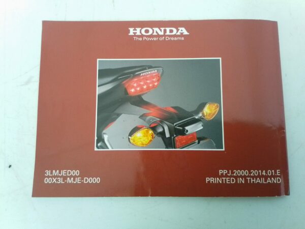 Honda CB 650 f fa 2014 Libretto uso e Manutenzione 3lmjed00