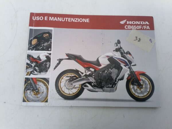 Honda CB 650 f fa 2014 Libretto uso e Manutenzione 3lmjed00