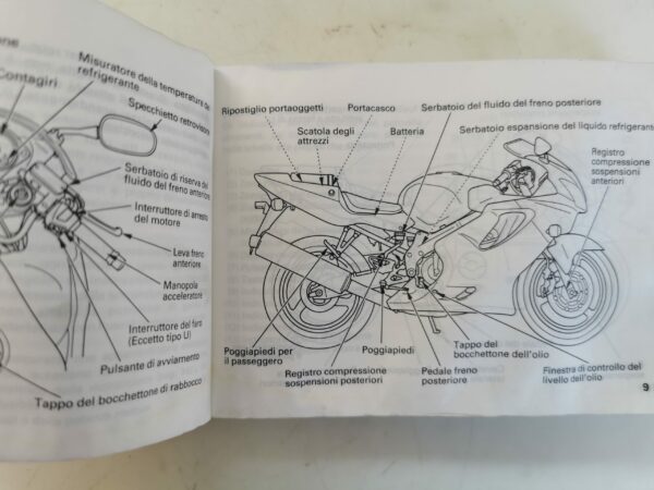 Honda CBR600FS CBR600F4i 2000 Libretto uso e Manutenzione 390020001212 IT ES DE