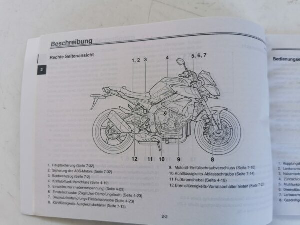 Yamaha MT10 2016 Libretto uso e Manutenzione B6728199G0 DE