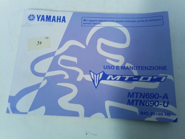 Yamaha MT 07 2017 Libretto uso e Manutenzione B4c28199h0