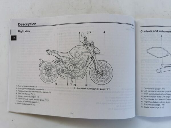 Yamaha MT09 SP 2017 Libretto uso e Manutenzione B6C28199E0 EN