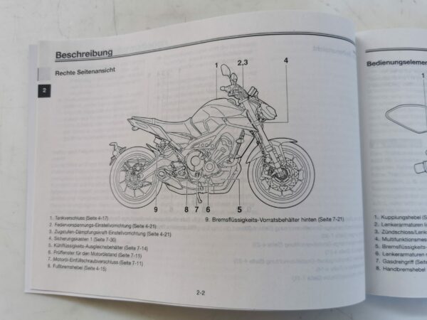 Yamaha MT09 SP 2017 Libretto uso e Manutenzione B6C28199G0 DE