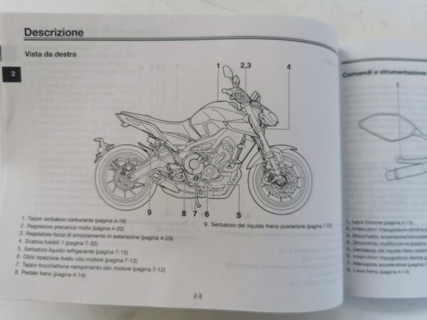 Yamaha MT09 SP 2017 Libretto uso e Manutenzione B6C28199H0 IT