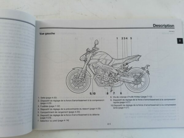 Yamaha MT09 SP 2017 Libretto uso e Manutenzione B6C28199F0 FR