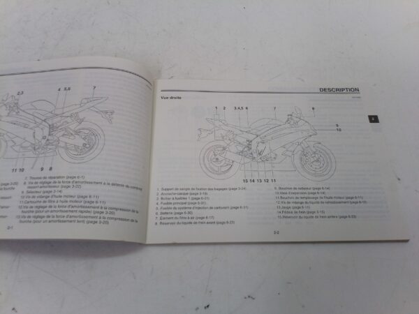 Yamaha r6 2005 Libretto uso e manutenzione Francia 2c028199f0