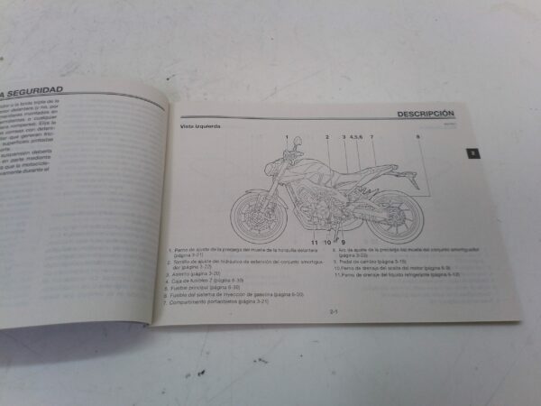 Yamaha mt-09 2013 Libretto uso e manutenzione spagna 1rc28199s0