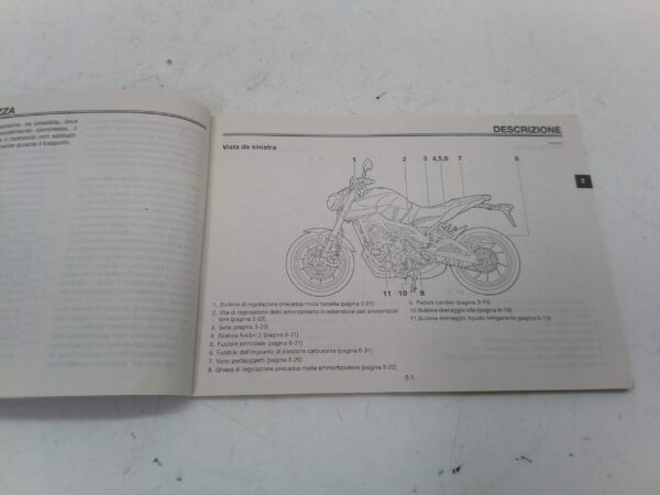 Yamaha MT 09 2013 Libretto uso e manutenzione 1rc28199h0