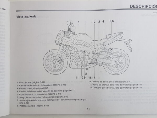 Yamaha FZ8 2010 Libretto uso e manutenzione Spagna 39P28199S0