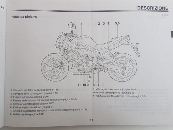 Yamaha FZ8 2010 Libretto uso e manutenzione 39P28199H0