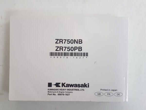 Kawasaki Z750R ABS 2010 Libretto uso e manutenzione EN FR DE 999761627