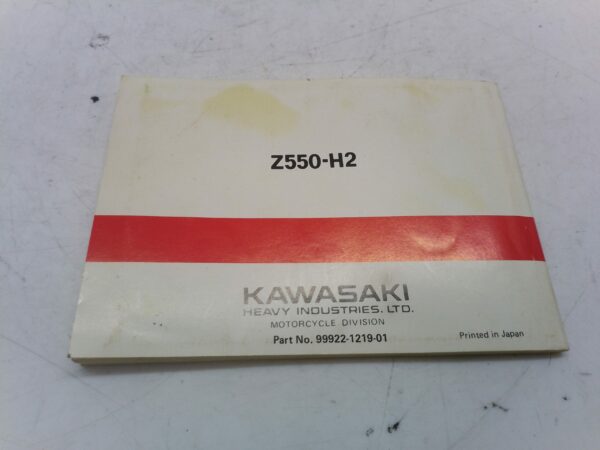 Kawasaki z550gp 1982 Libretto uso e manutenzione inglese 99922121901