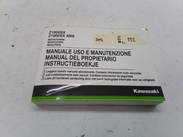 Kawasaki Z1000 SX 2014 Libretto uso e manutenzione It es nl 999761876