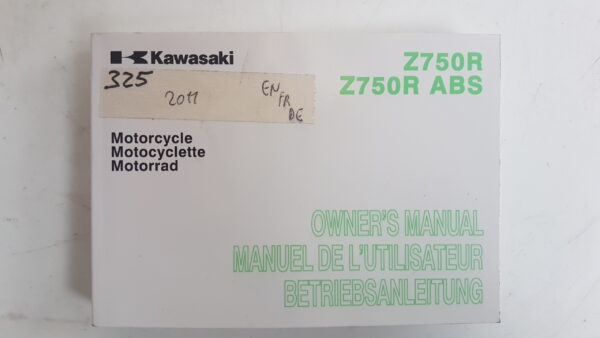 Kawasaki Z750R ABS 2011 Libretto uso e manutenzione EN FR DE 999761697