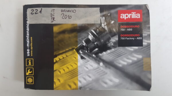 Aprilia Dorsoduro 750 ABS e Factory ABS 2010 Libretto uso e manutenzione I D F E 897192