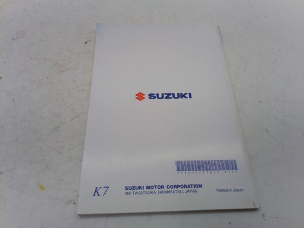 Suzuki gsx-r 1000 2006 Libretto uso e manutenzione Francia 9901121h5001f