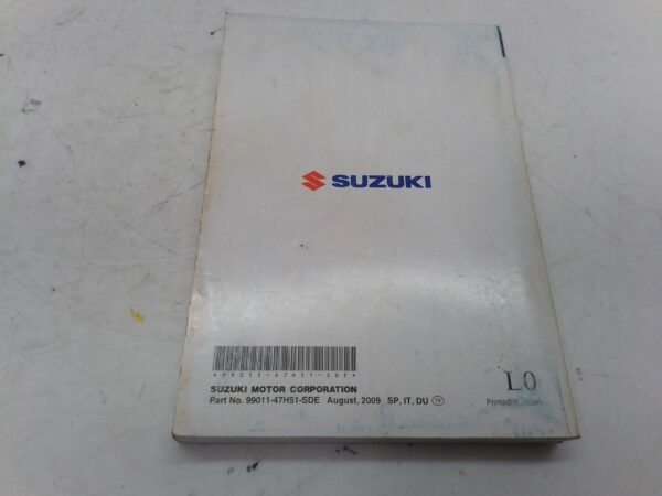 Suzuki gsx-r 1000 2009 Libretto uso e manutenzione It es de 9901147h51sde