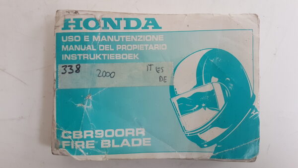 Honda CBR900RR Fire Blade 2000 Libretto uso e manutenzione IT 37MCJ800