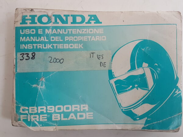 Honda CBR900RR Fire Blade 2000 Libretto uso e manutenzione IT 37MCJ800