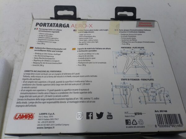 Portatarga universale lampa Aero-x