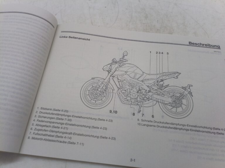 Yamaha mt-09 SP 17 libretto uso e manutenzione b6c28199g0 Germania