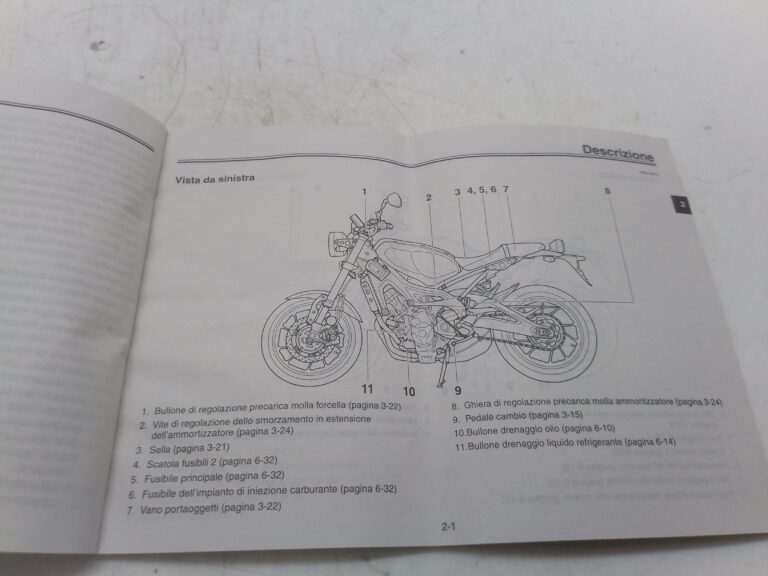 Yamaha xsr 850 900 15 libretto uso e manutenzione b9028199h0