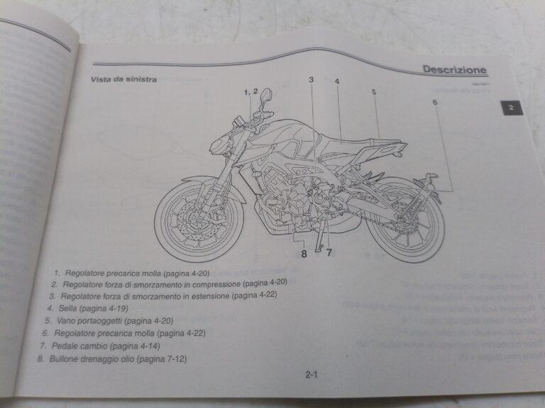 Yamaha mt-09 17 libretto uso manutenzione bs228199h1