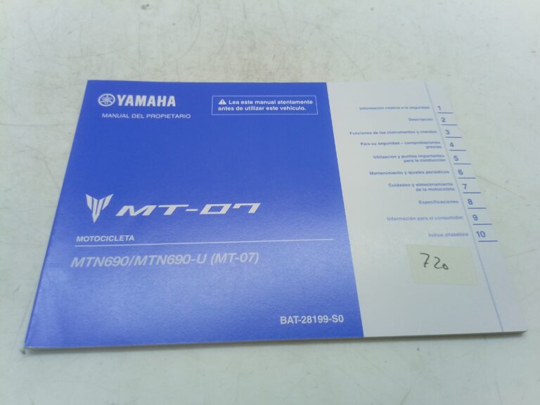 Yamaha mt-07 20 libretto uso e manutenzione bat28199s0 spagna