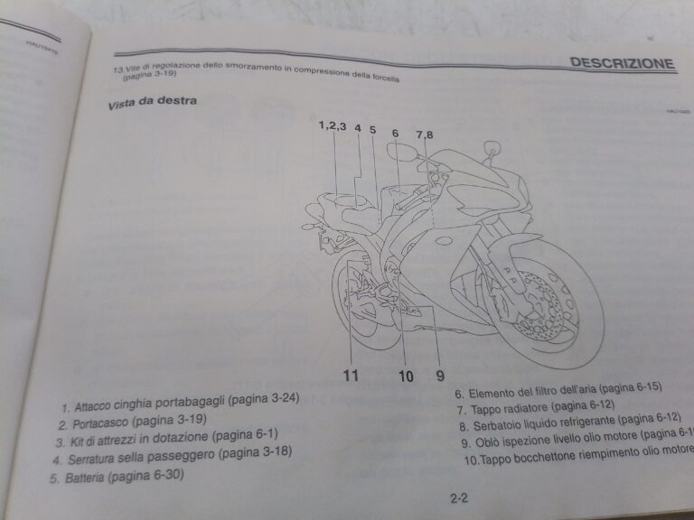 Yamaha R1 06 libretto uso e manutenzione 4c828199h0