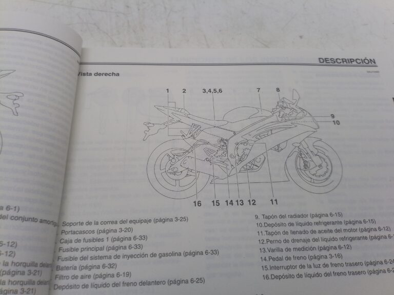 Yamaha r6 07 libretto uso e manutenzione 13s28199s0 spagna