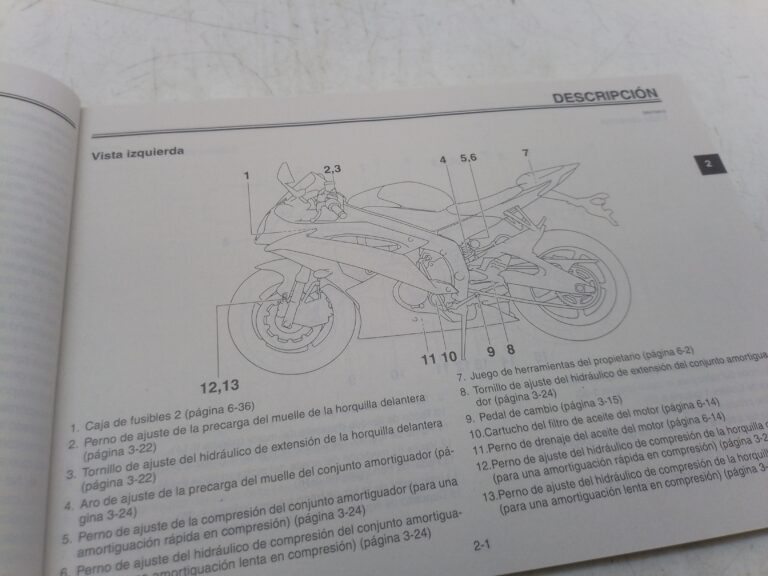 Yamaha r6 11 libretto uso e manutenzione 1js28199s0 spagna