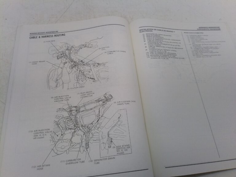 Honda nx 500 650 89 manuale d'officina supplemento 67mn930y